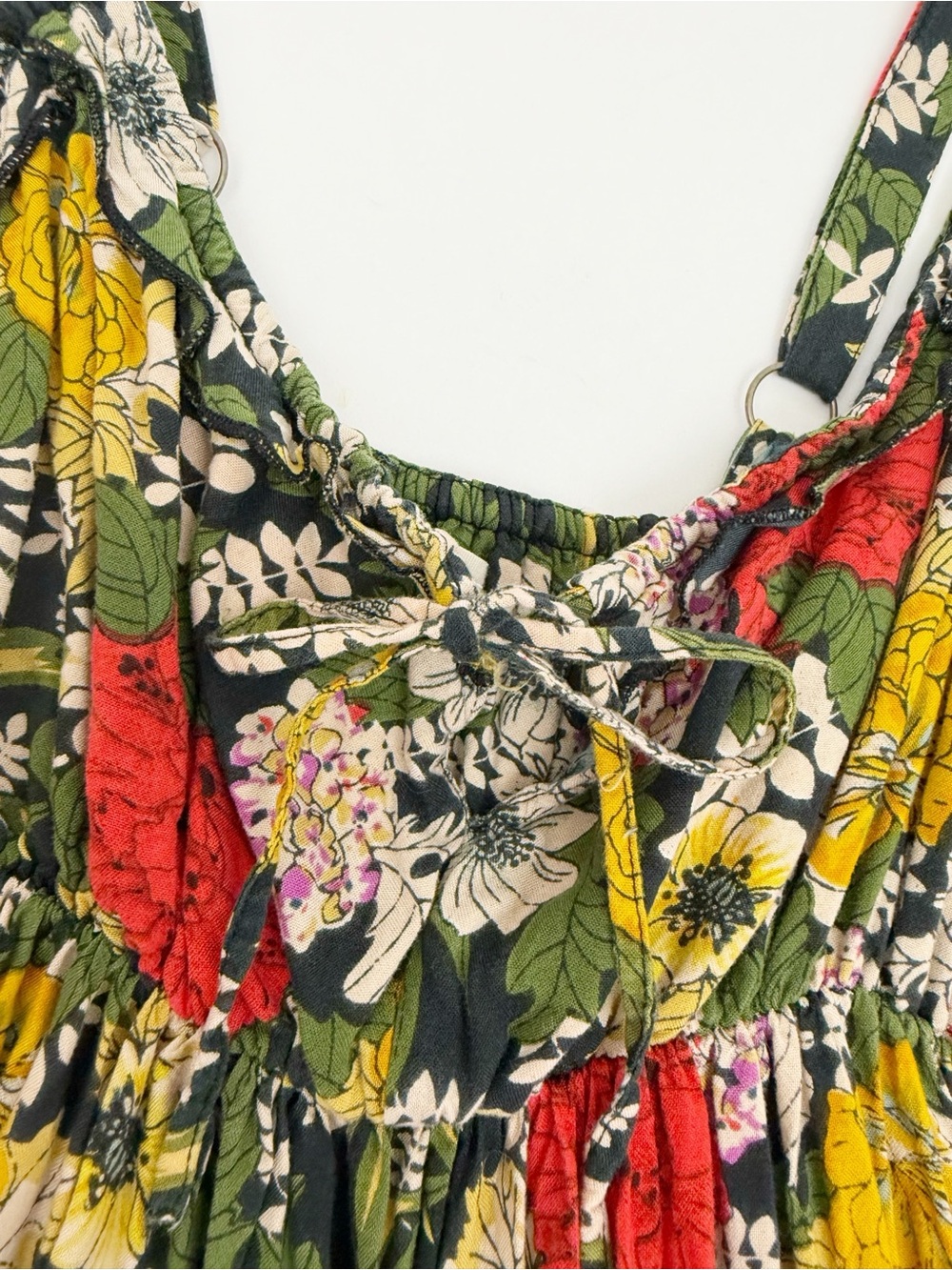 Natural Life Elizabeth Maxi Dress Black Red Poppy Floral Bohemian Hippie Boho - Picture 7 of 11